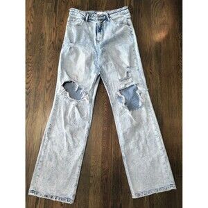 Vervet Jeans Women's Size 29 Distressed Acid Washed Wide Leg 99% Cotton